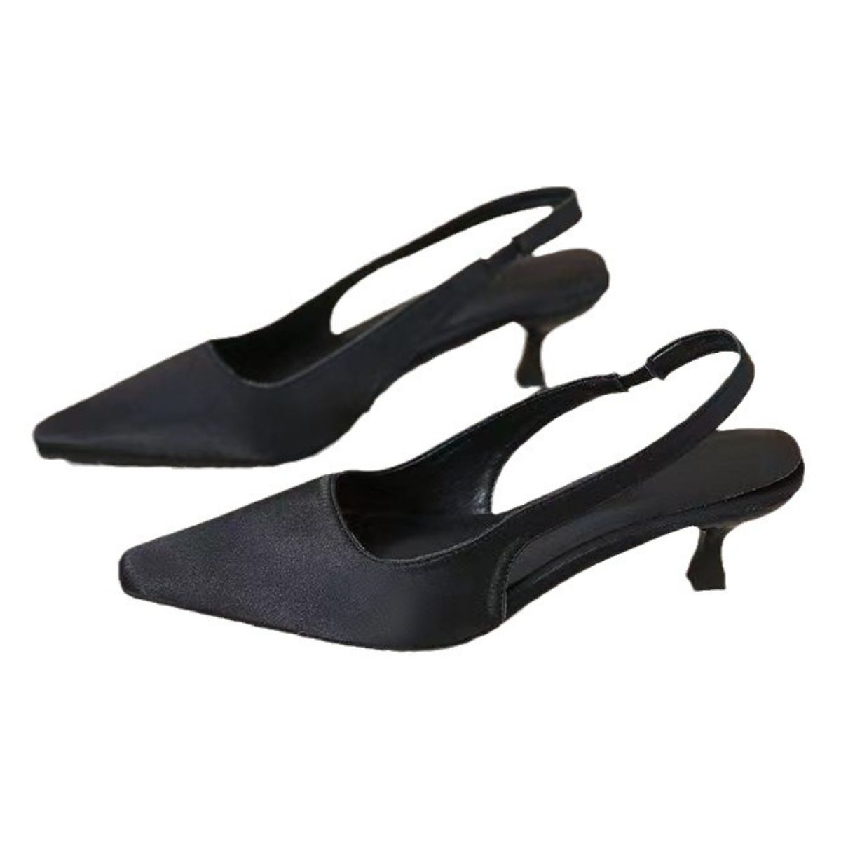 Point Toe Kitten Heel Slingback Pumps OutfitFlow