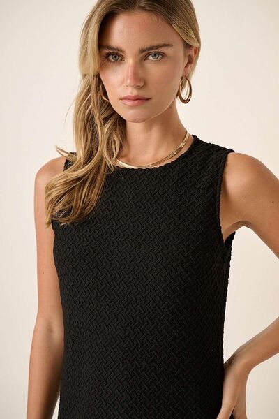 Mittoshop Side Slit Round Neck Sleeveless Dress OutfitFlow