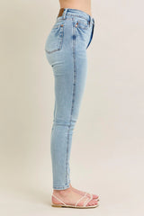 Judy Blue Full Size Mr Tummy Control Vintage Wash Skinny Jeans Plus Size OutfitFlow
