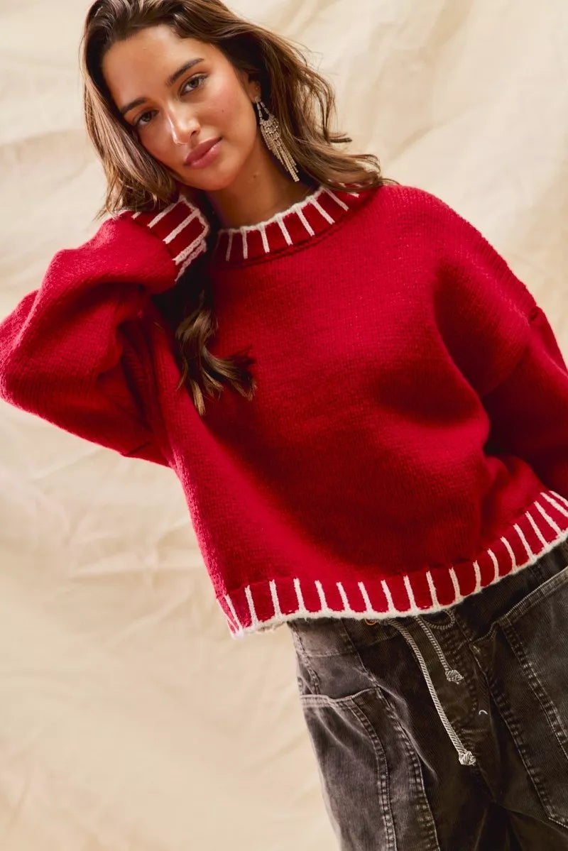 SO ME Loose Fit Christmas Holiday Sweater OutfitFlow