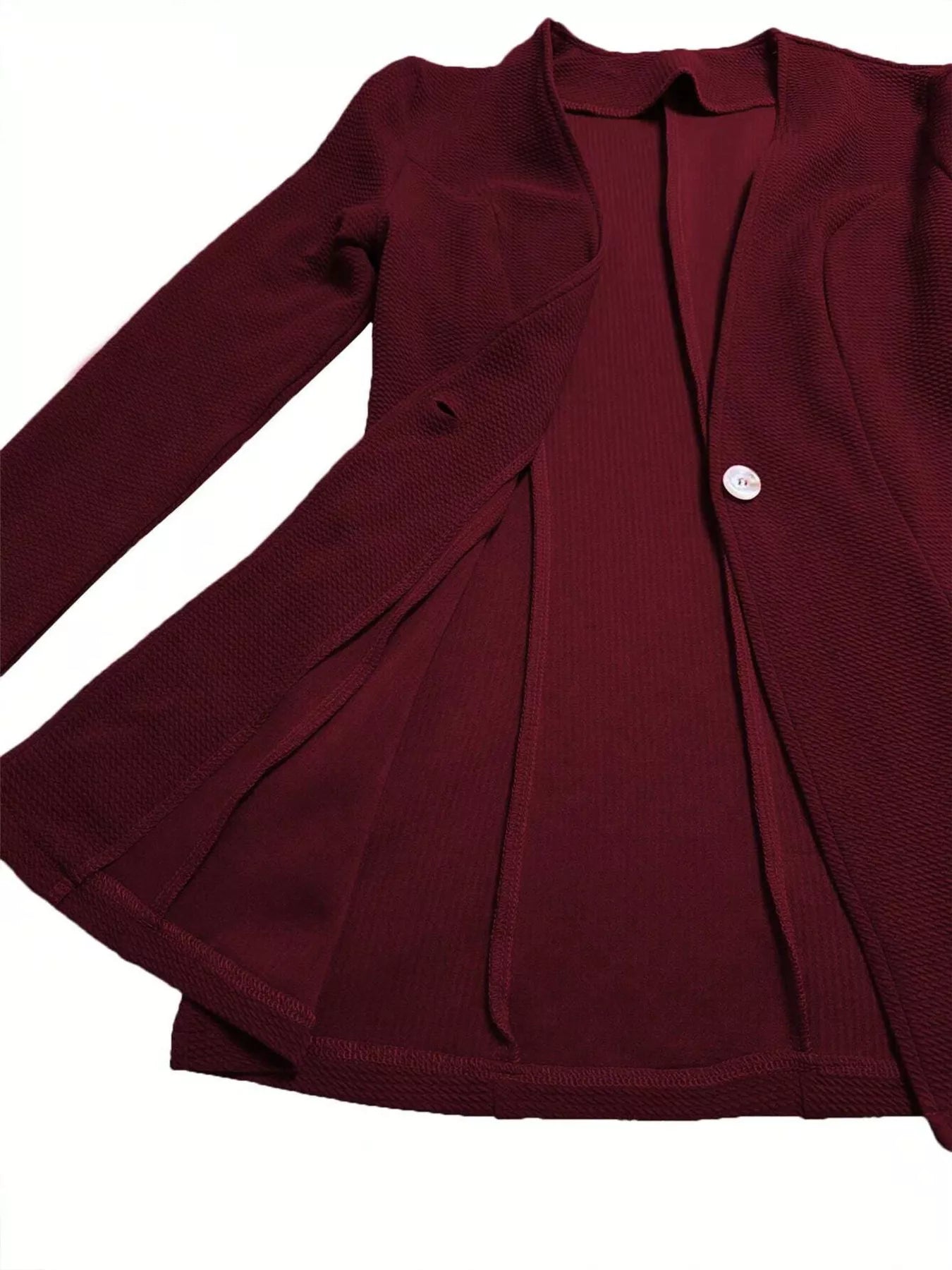 One Button Long Sleeve Blazer OutfitFlow