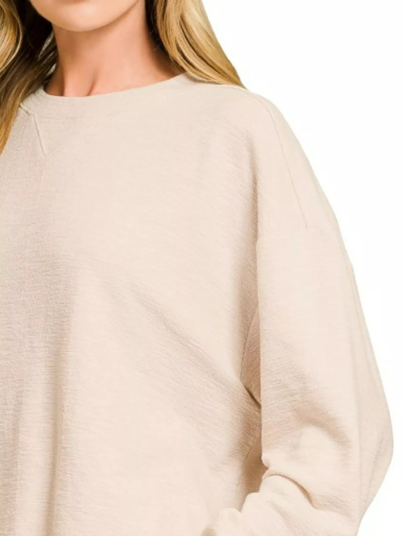 Zenana Slub Long Sleeve Top and Shorts Set Trendsi