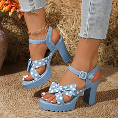 Open Toe Block Heels Sandals OutfitFlow