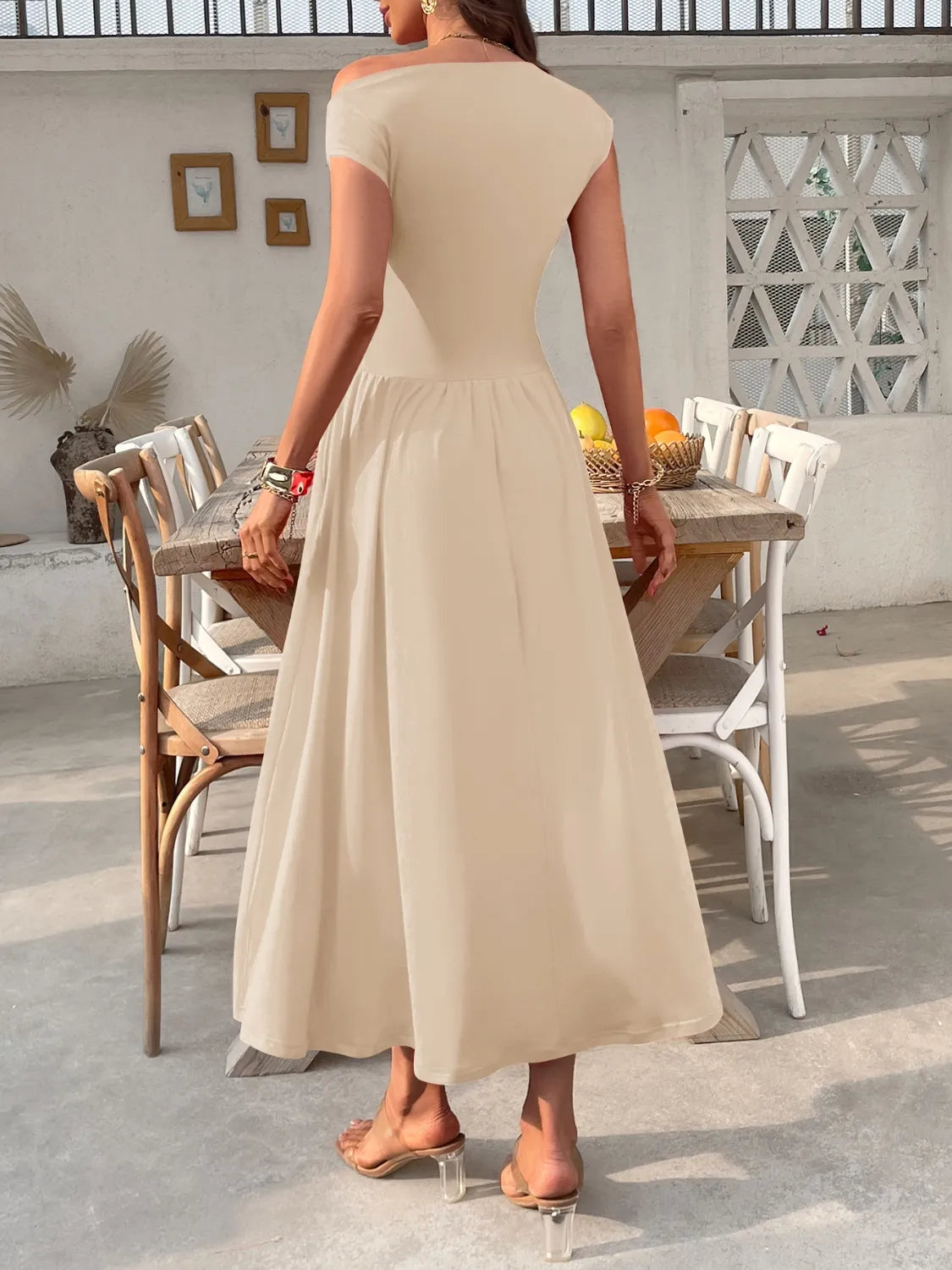 Single Shoulder Dress with Pockets OutfitFlow