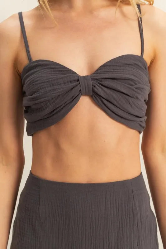 HYFVE Ruched Bra Top and Mini Skirt Set OutfitFlow