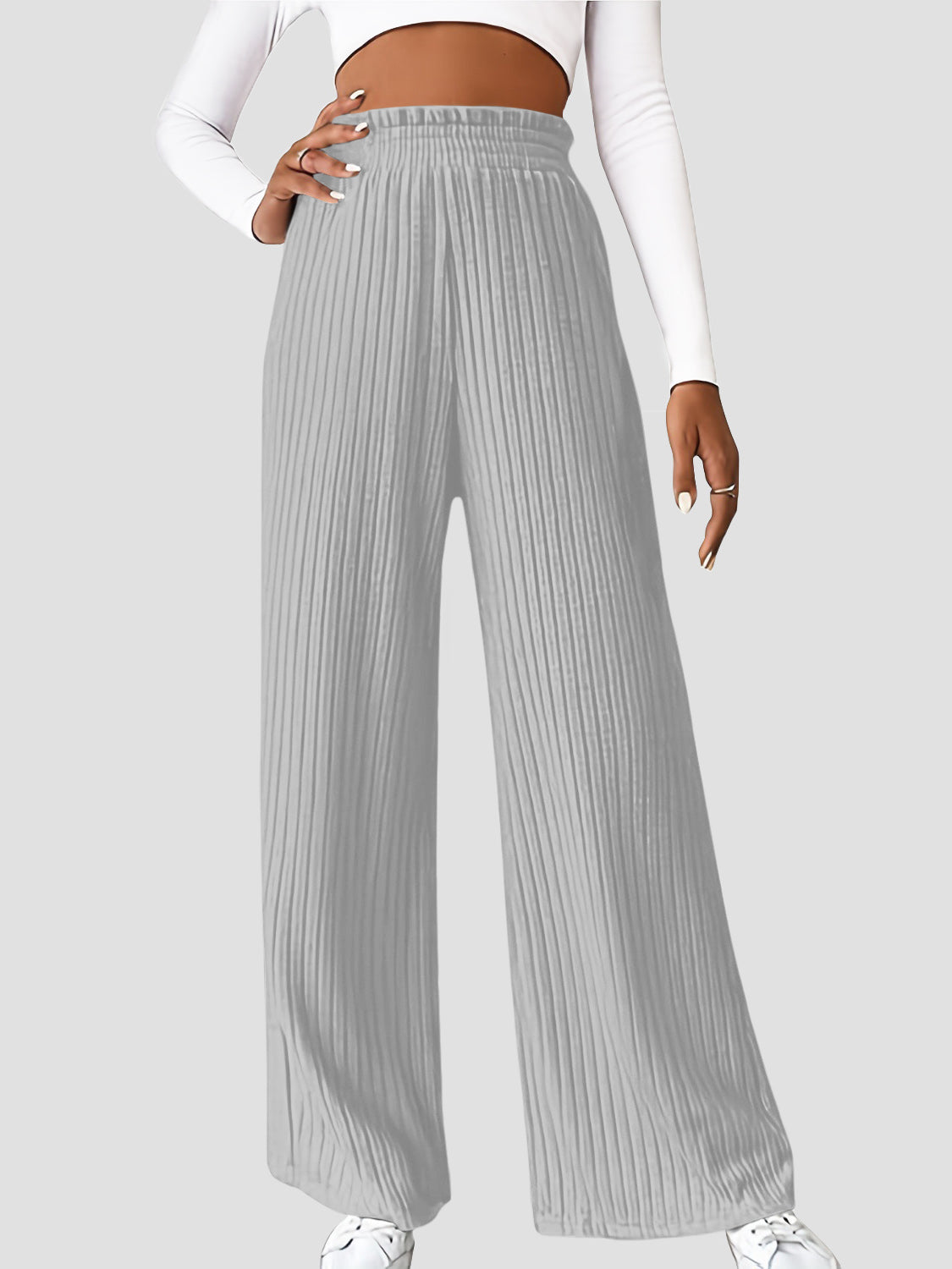 Outfit Flow - Ribbed High Waist Pants