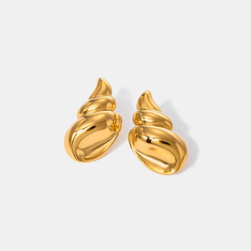 18K Gold-Plated Conch Earrings OutfitFlow