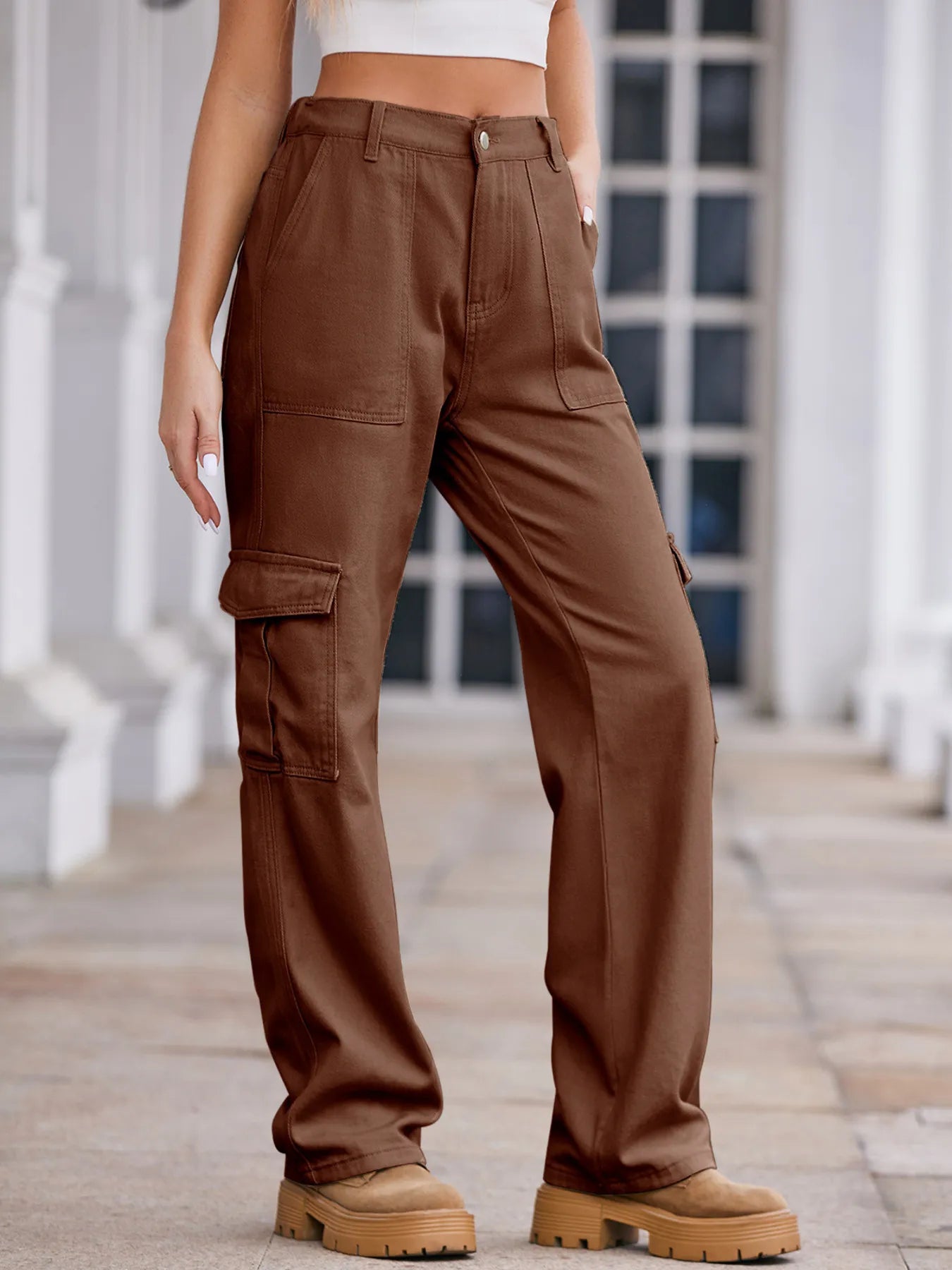 High-Waisted Cargo Jeans OutfitFlow