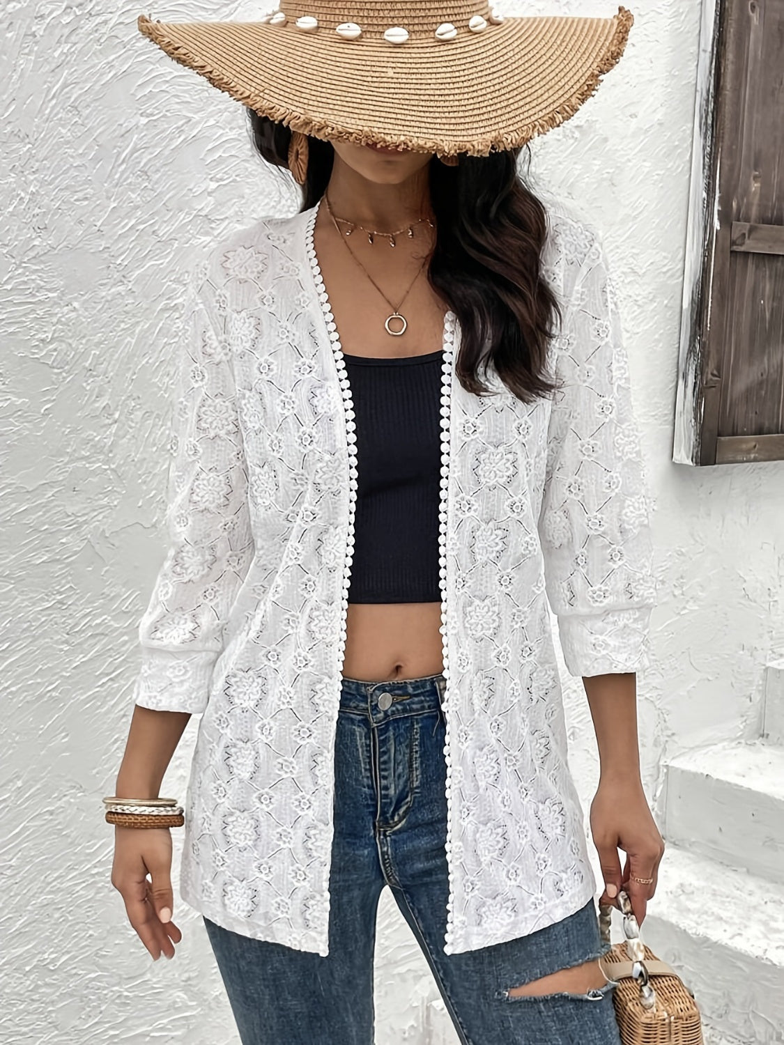 Outfit Flow - Lace Open Front Cover Up