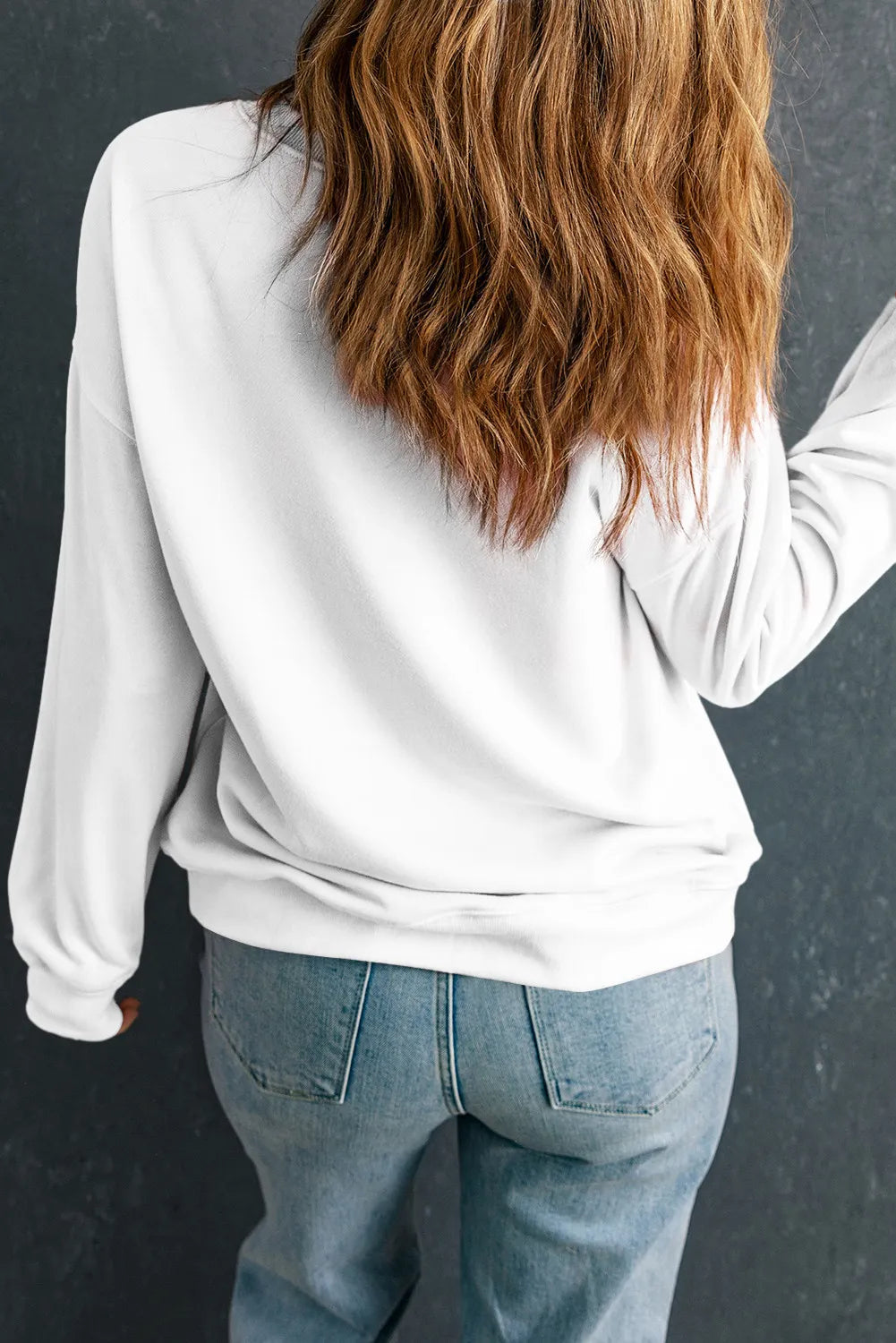 Pumpkin Graphic Round Neck Dropped Shoulder Sweatshirt OutfitFlow