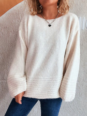 Relaxed Fit Round Neck Sweater Trendsi