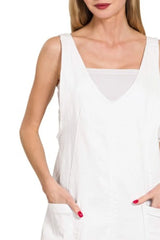 Zenana Washed Adjustable Strap Denim Overall Dress OutfitFlow