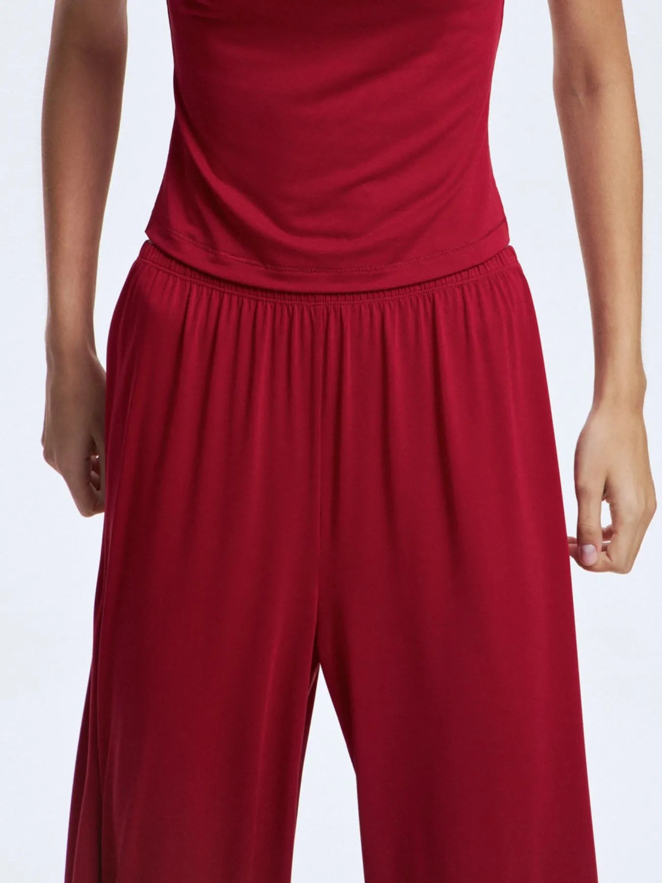 Mock Neck Short Sleeve Top and Pants Set OutfitFlow
