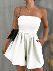 Outfit Flow - FAM-FAM Pocketed Tube Wide Leg Romper