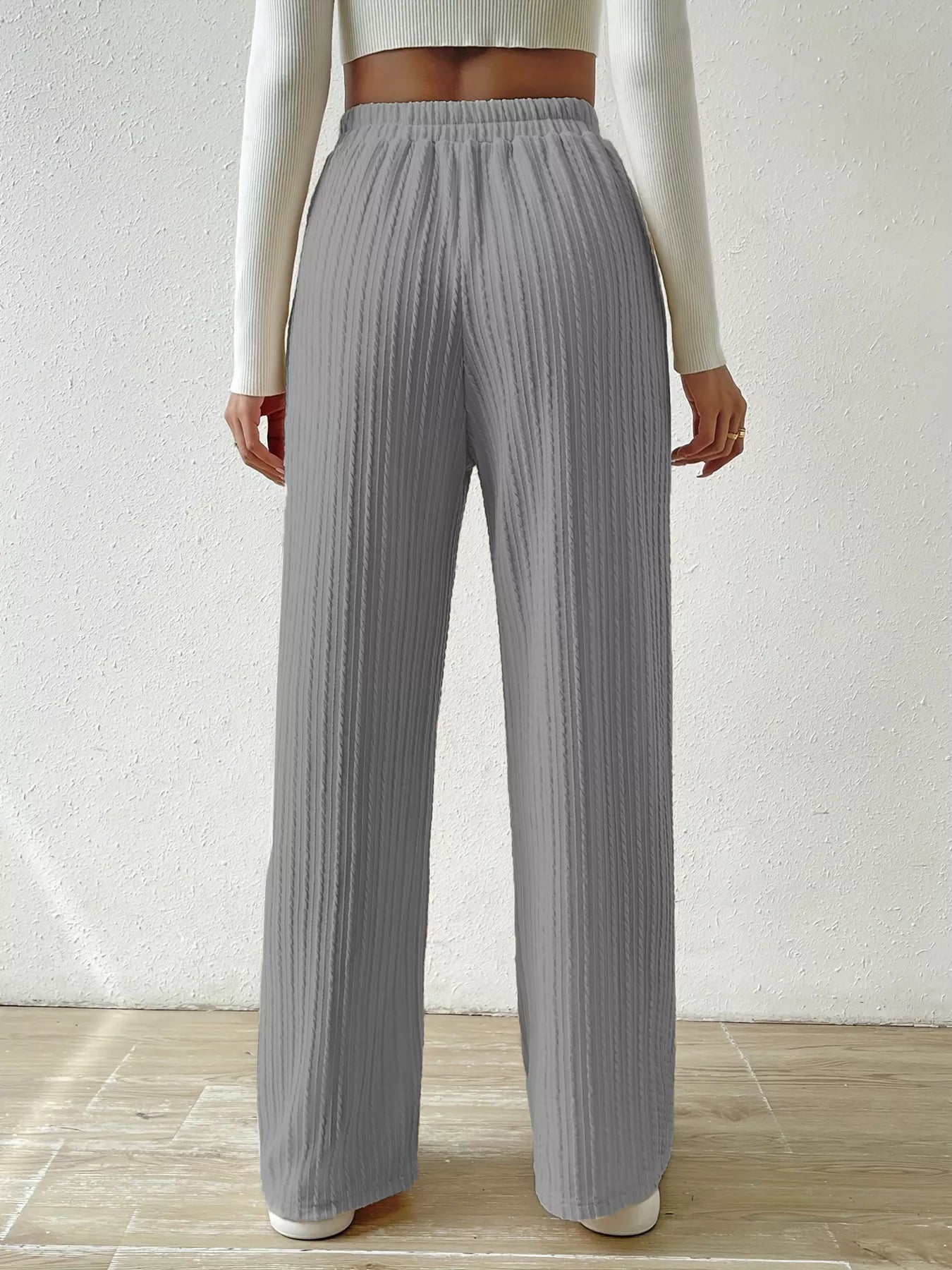 Drawstring Wide Leg Pants OutfitFlow