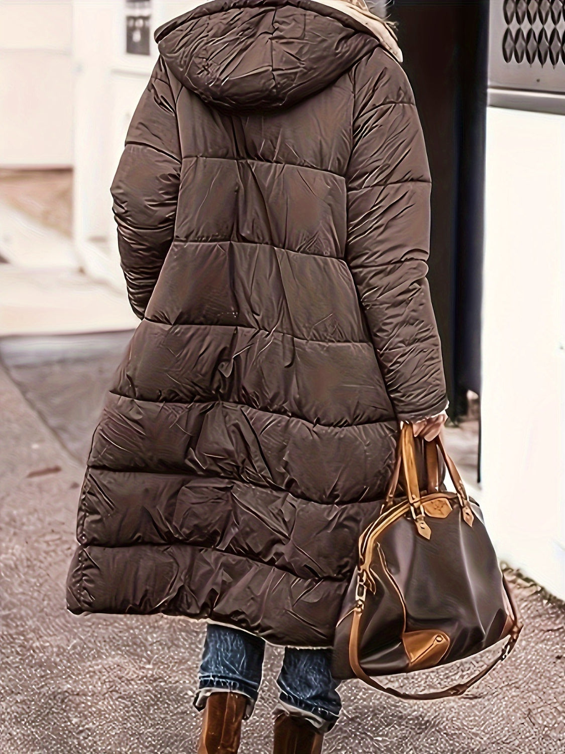 Outfit Flow - Plus Size Zip Up Sherpa Hooded Coat