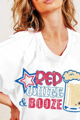BiBi Red White and Booze Graphic Jersey Top OutfitFlow
