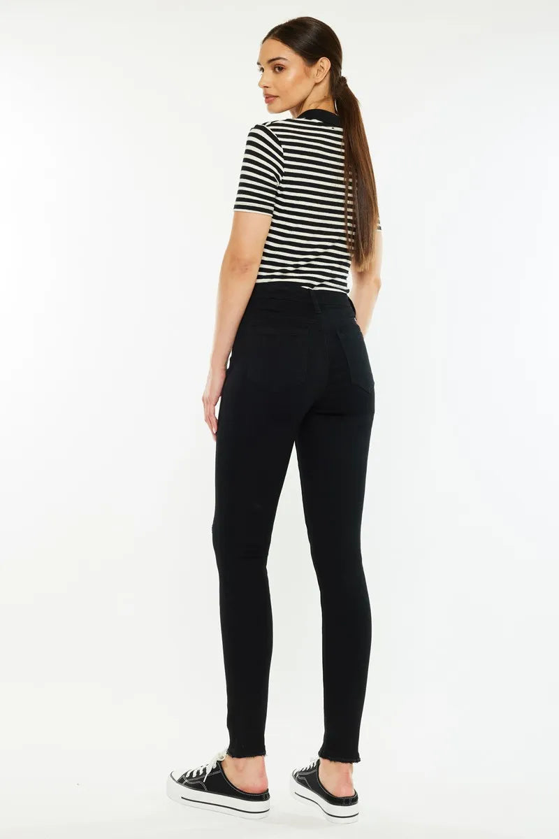 Kancan Distressed High Rise Super Skinny Jeans OutfitFlow