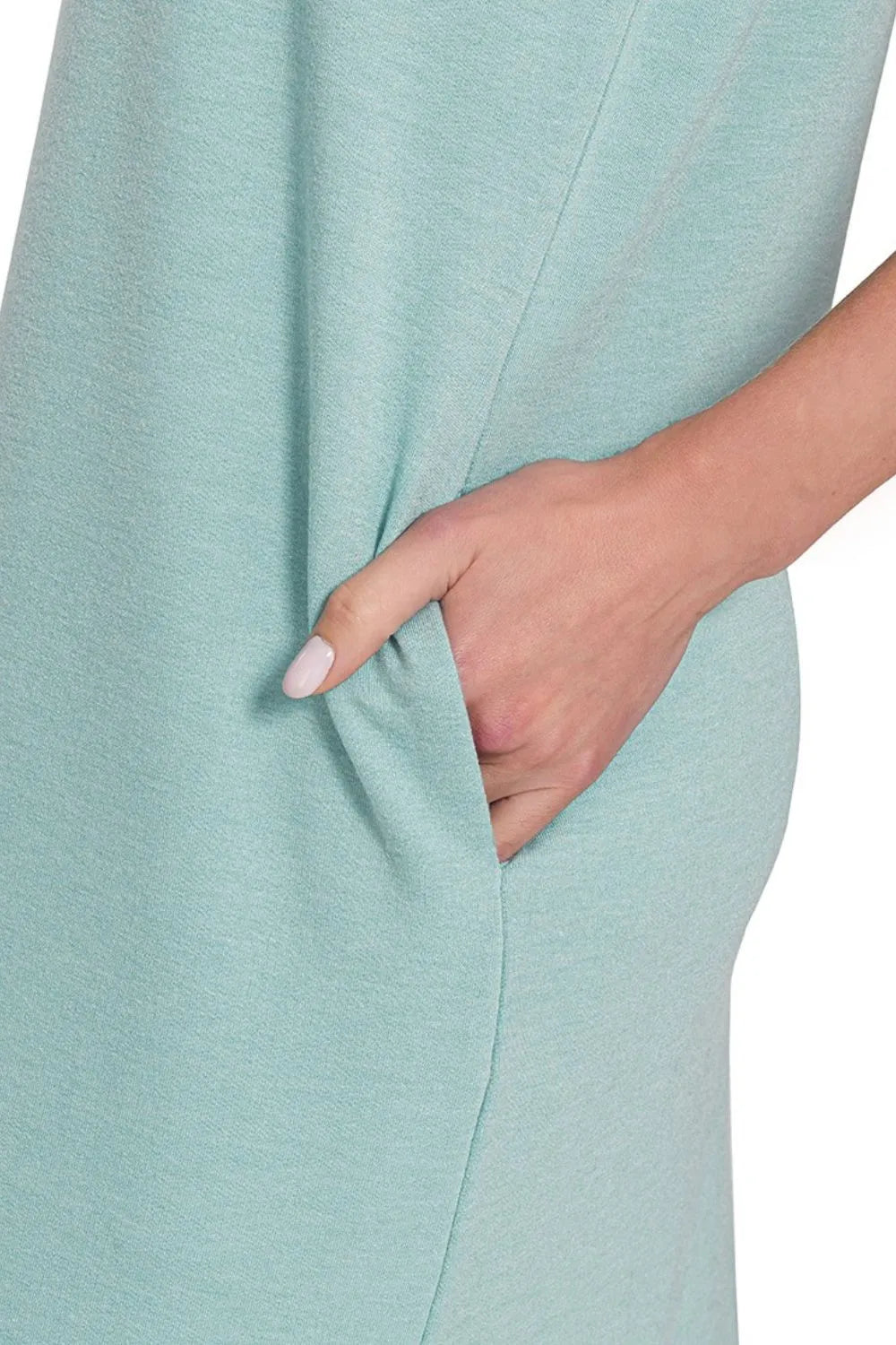 Zenana French Terry Sleeveless Round Neck Midi Dress OutfitFlow