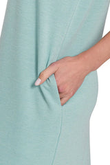 Zenana French Terry Sleeveless Round Neck Midi Dress OutfitFlow