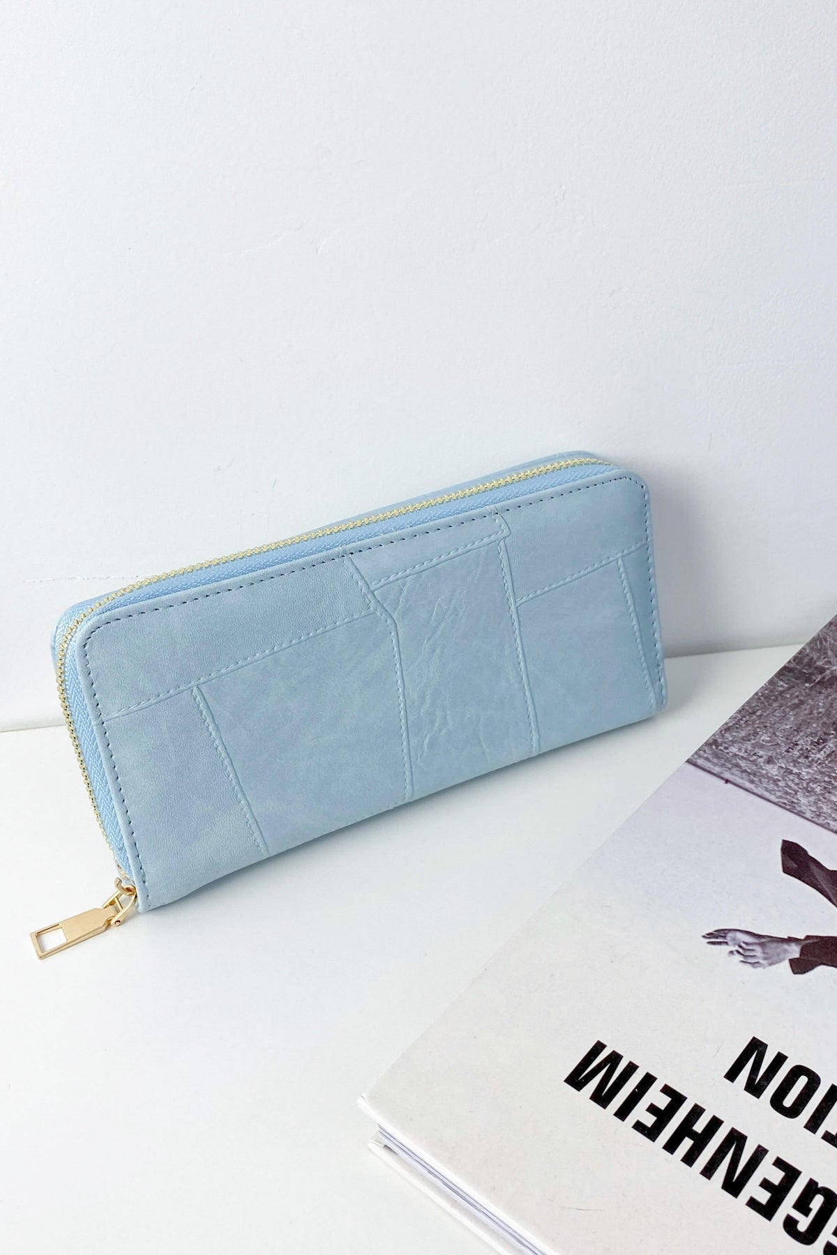 PU Leather Mulit-Interlayer Wallet Mint Blue One Size OutfitFlow