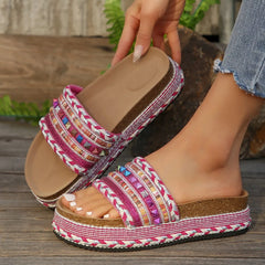 Open Toe Platform Sandals Hot Pink OutfitFlow