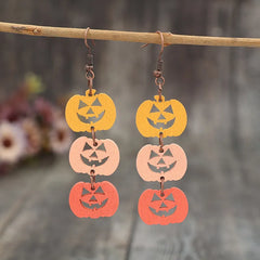 Wooden Contrast Pumpkin Earrings OutfitFlow
