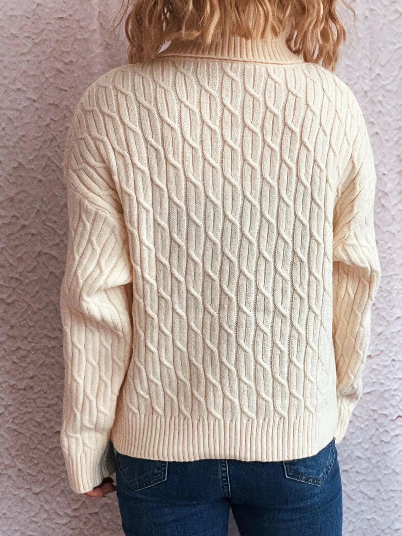 Pumpkin Turtleneck Long Sleeve Sweater OutfitFlow
