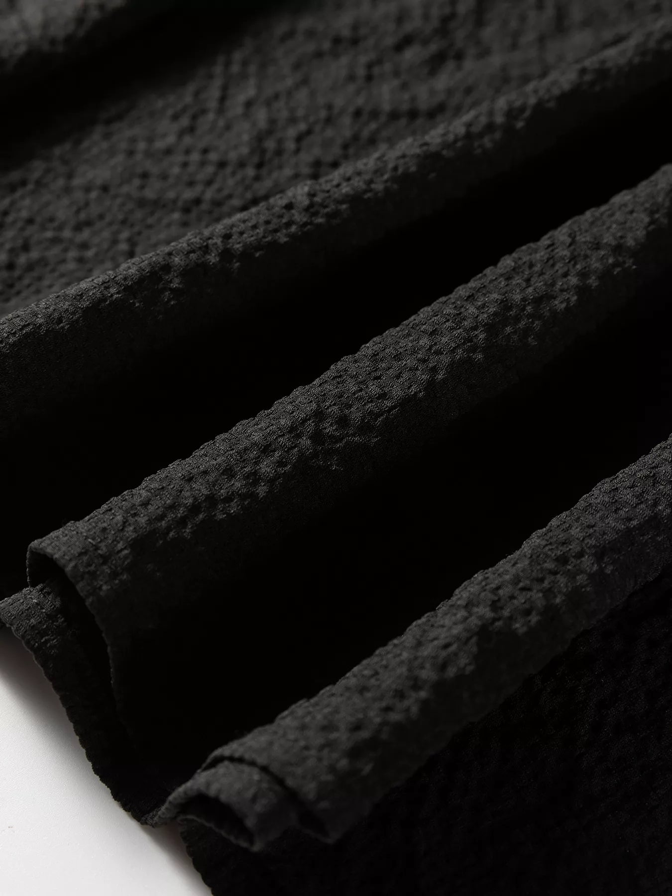 Color Block Patchwork Detail Textured Long Sleeve Blouse OutfitFlow