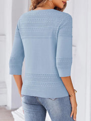 Button Up 3/4 Sleeve Cardigan OutfitFlow