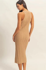 HYFVE Round Neck Bodycon Ribbed Knit Dress OutfitFlow