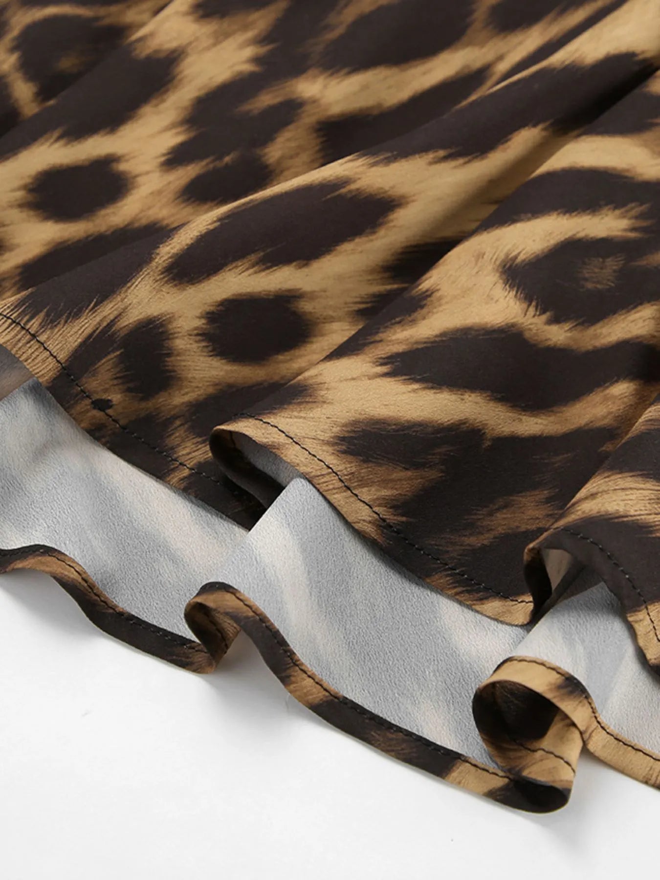 Leopard Print High Waist Flare Maxi Skirt OutfitFlow