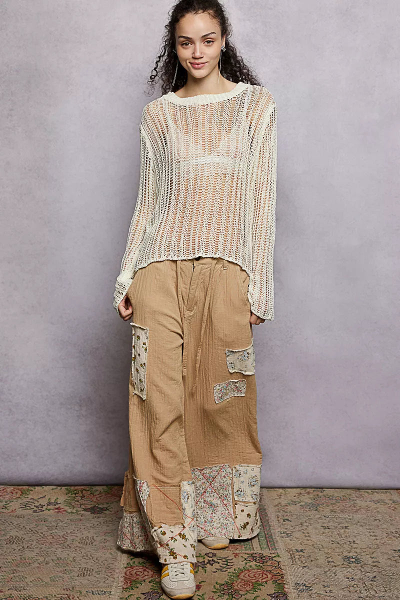 POL Openwork Round Neck Knit Cover Up OutfitFlow