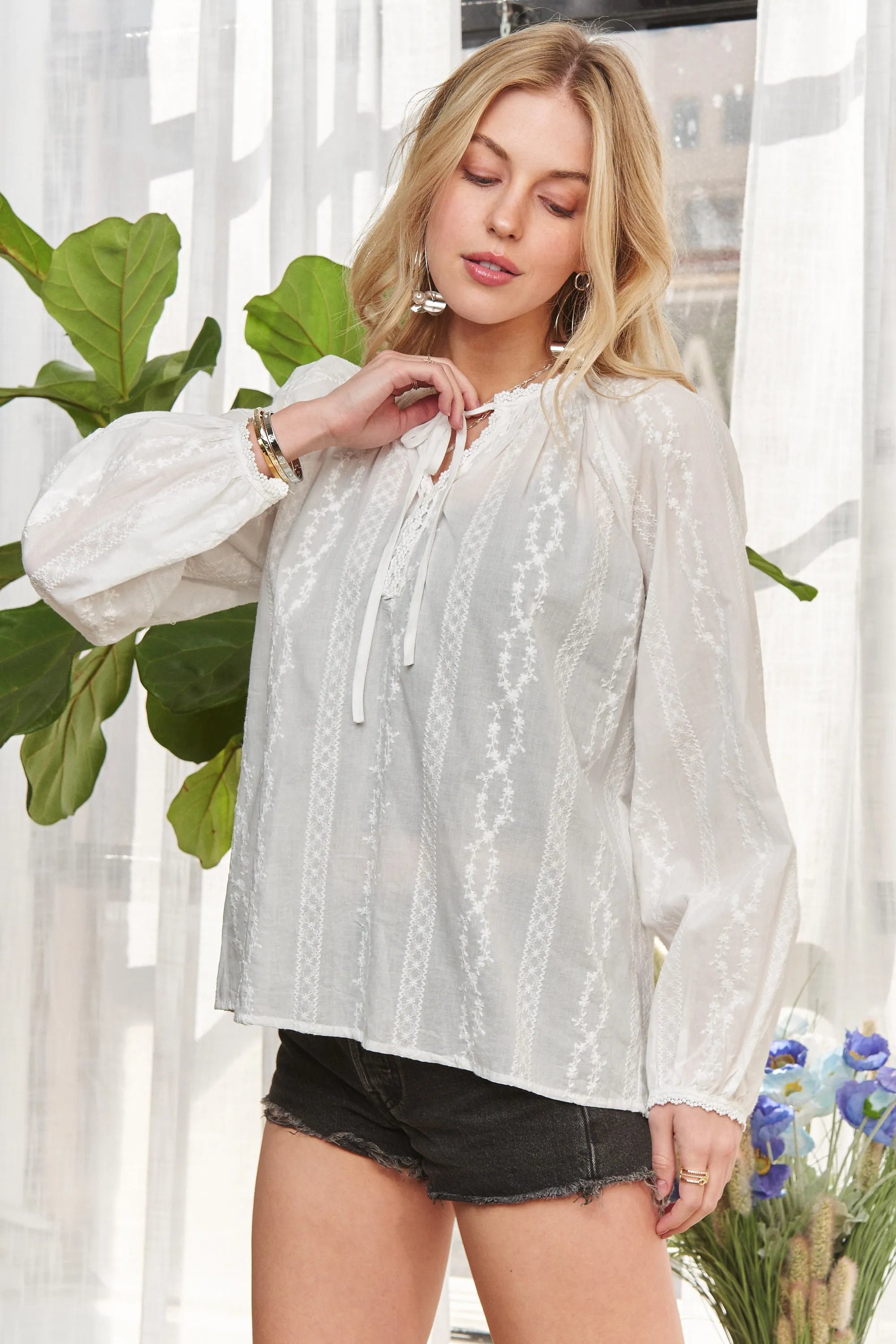ADORA Cotton Peasant Top OutfitFlow