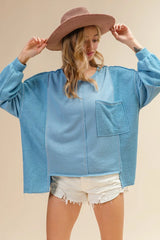 BiBi Oversized Pocket Front Sweatshirt OutfitFlow
