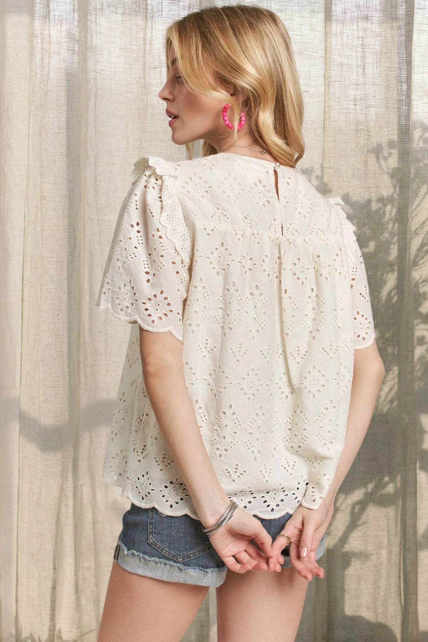 ADORA Ruffle Shoulder Blouse OutfitFlow