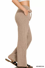Zenana Ribbed Drawstring Lounge Pants OutfitFlow