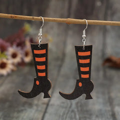 Alloy Wooden Boots Earrings OutfitFlow