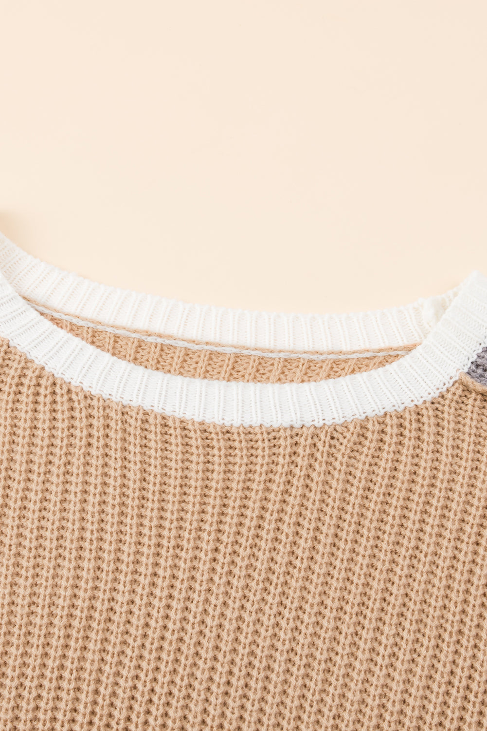 Outfit Flow - Color Block Round Neck Drop Shoulder Sweater