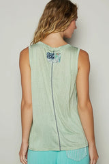POL Floral Detail Pocket Patch Tank Top OutfitFlow