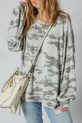 Camouflage Long Sleeve Sweatshirt OutfitFlow