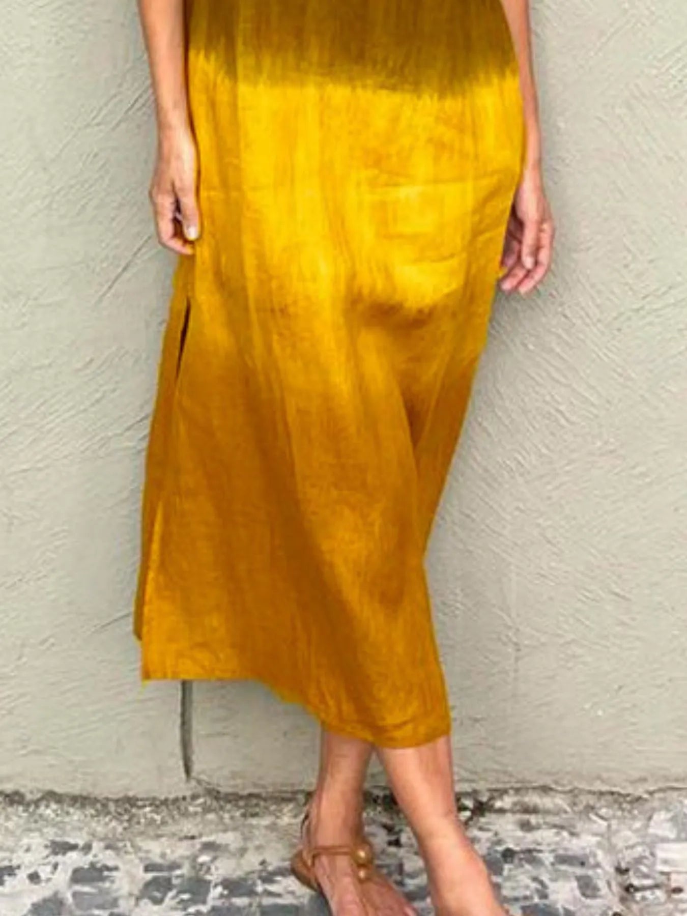Full Size Sleeveless Gradient Tank Midi Dress Plus Size OutfitFlow