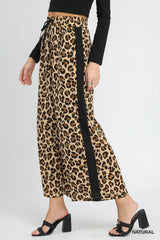 Umgee Leopard Print Wide-Leg Drawstring Pants OutfitFlow