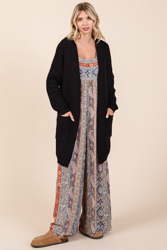 Outfit Flow - Mittoshop Open Front Long Sleeve Longline Cardigan