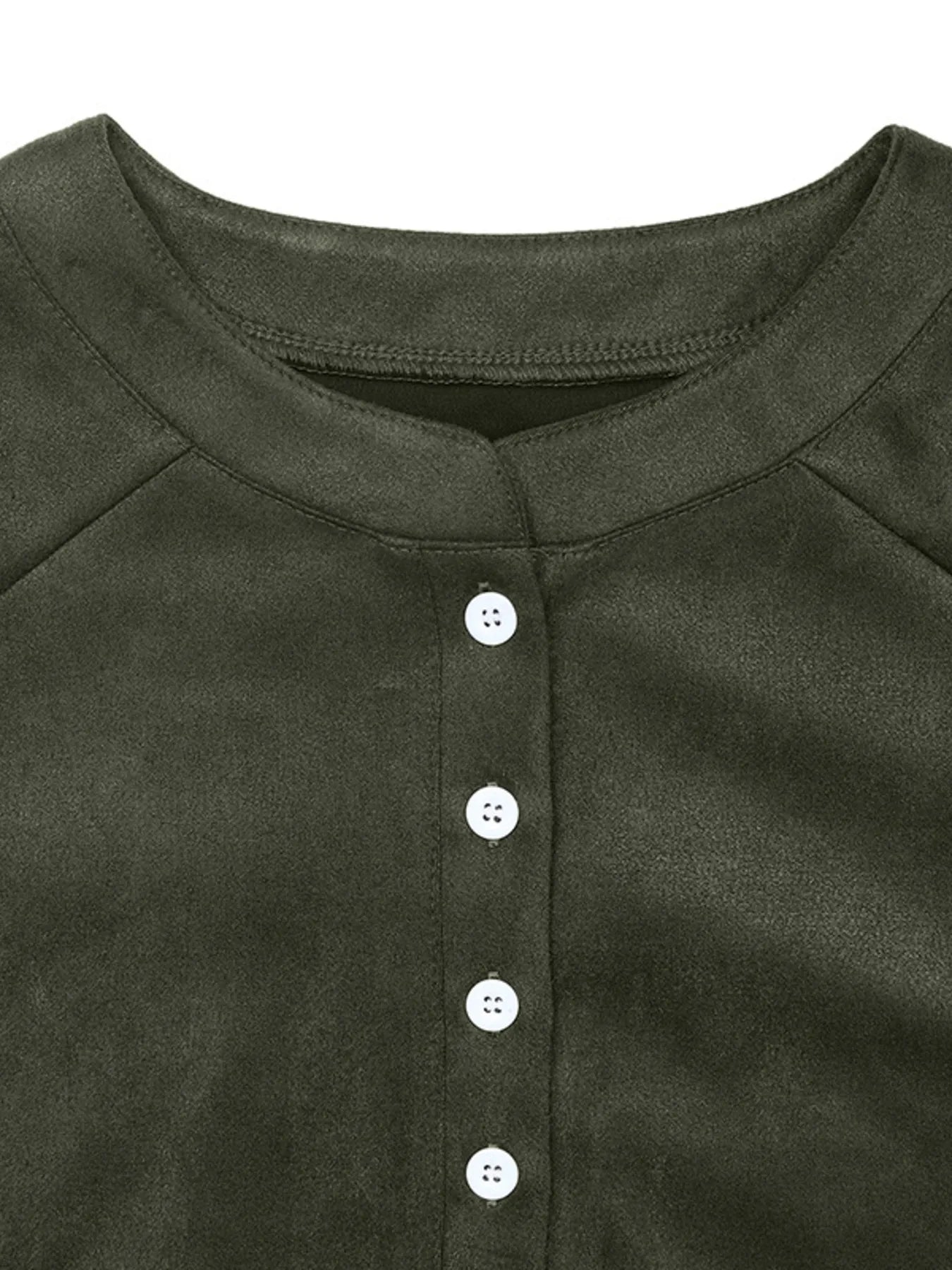 Button Front Mini Sweatshirt Dress OutfitFlow