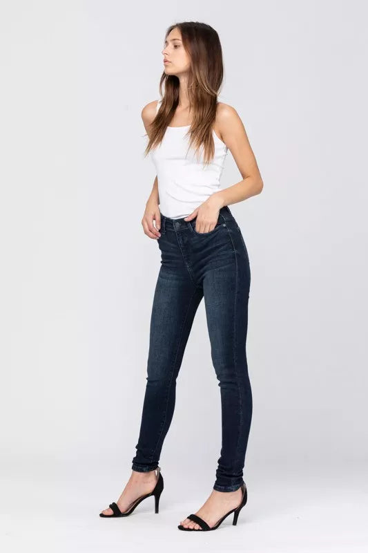Judy Blue High Waist Washed Skinny Jeans OutfitFlow