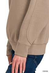 Zenana Scuba Round Neck Sweatshirt OutfitFlow