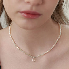Copper Pearls Bow Necklace OutfitFlow