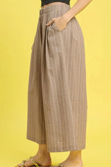 Umgee Pinstripe Crop Palazzo Pants OutfitFlow