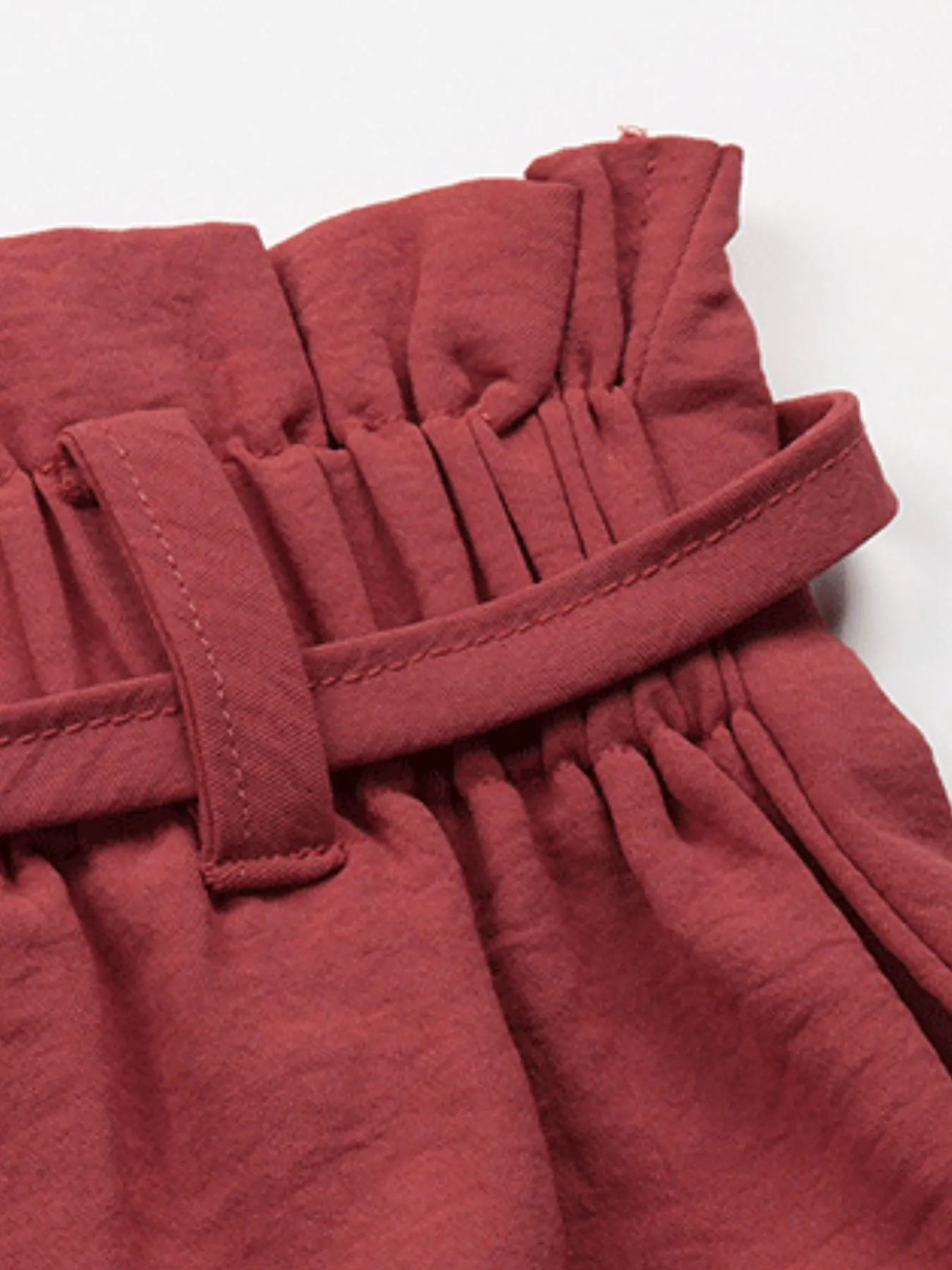 Tied Solid Color Shorts OutfitFlow